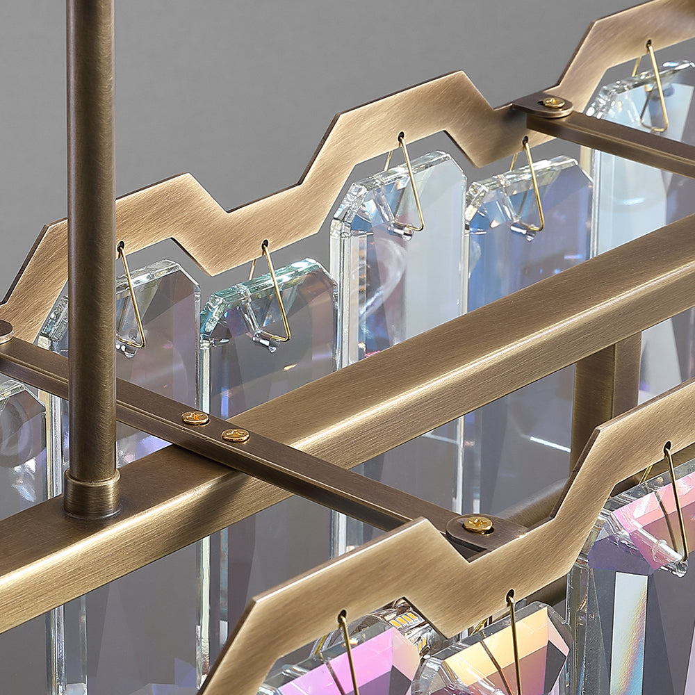 Amaranth Colorful Crystal Linear Chandelier - Chandeliers | Lucera Lighting