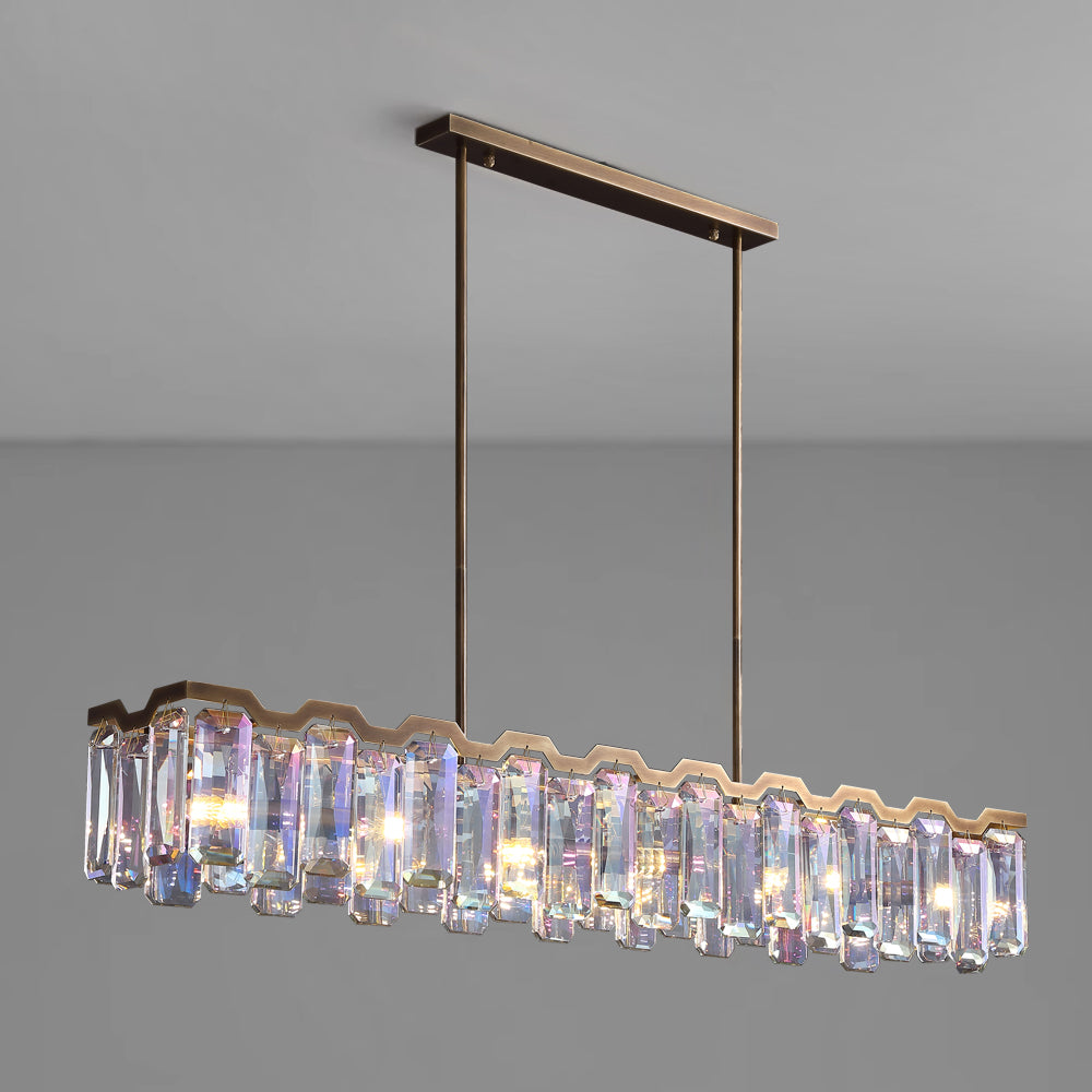 Amaranth Colorful Crystal Linear Chandelier - Chandeliers | Lucera Lighting