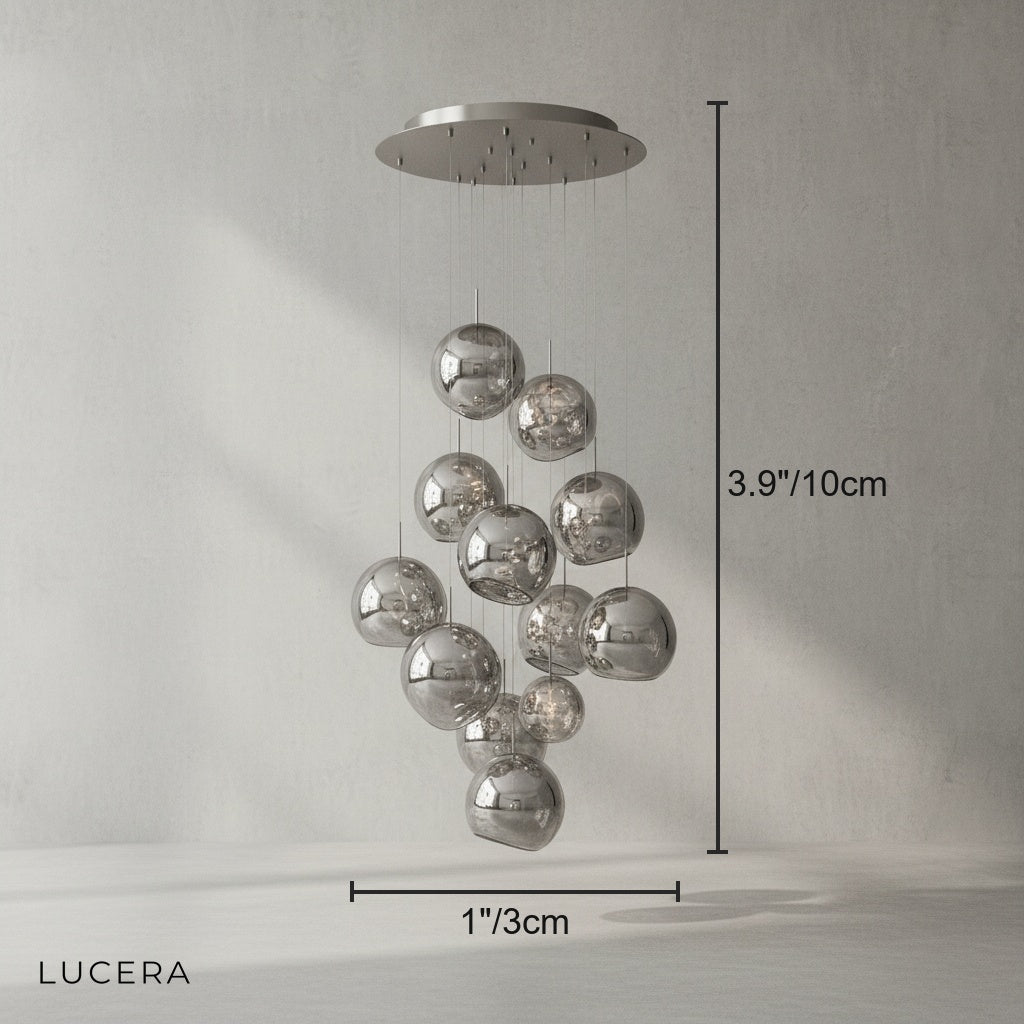 Zion Modern LED Bubble Staircase Chandelier - Pendant Lights | Lucera Lighting