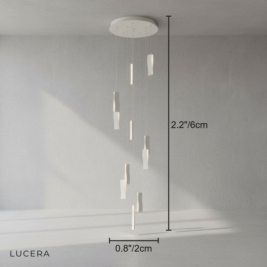Reef Waveform Modern Staircase Chandelier - Chandeliers | Lucera Lighting