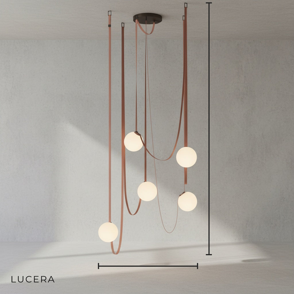 Rune Belt Chandelier - Designer Glass Ball Pendant - Pendant Lights | Lucera Lighting