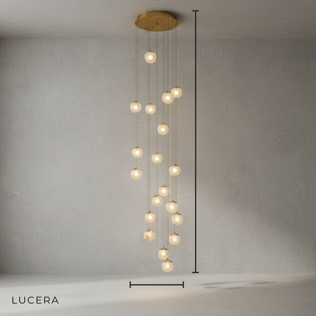 Holt Large Luxury Gold Pendant Chandelier for Staircase - Chandeliers | Lucera Lighting