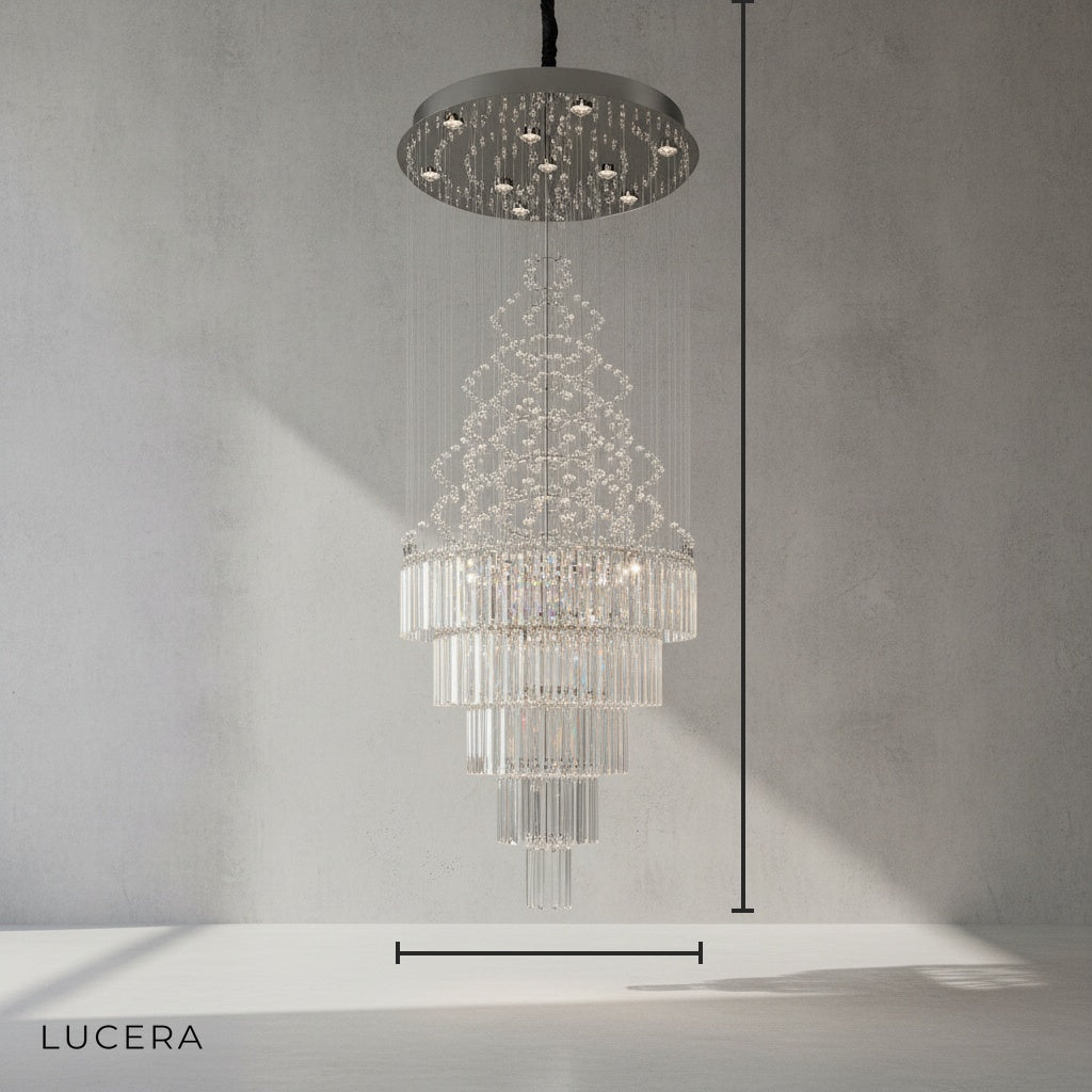 Thorn Transparent Crystal Chandelier - Chandeliers | Lucera Lighting