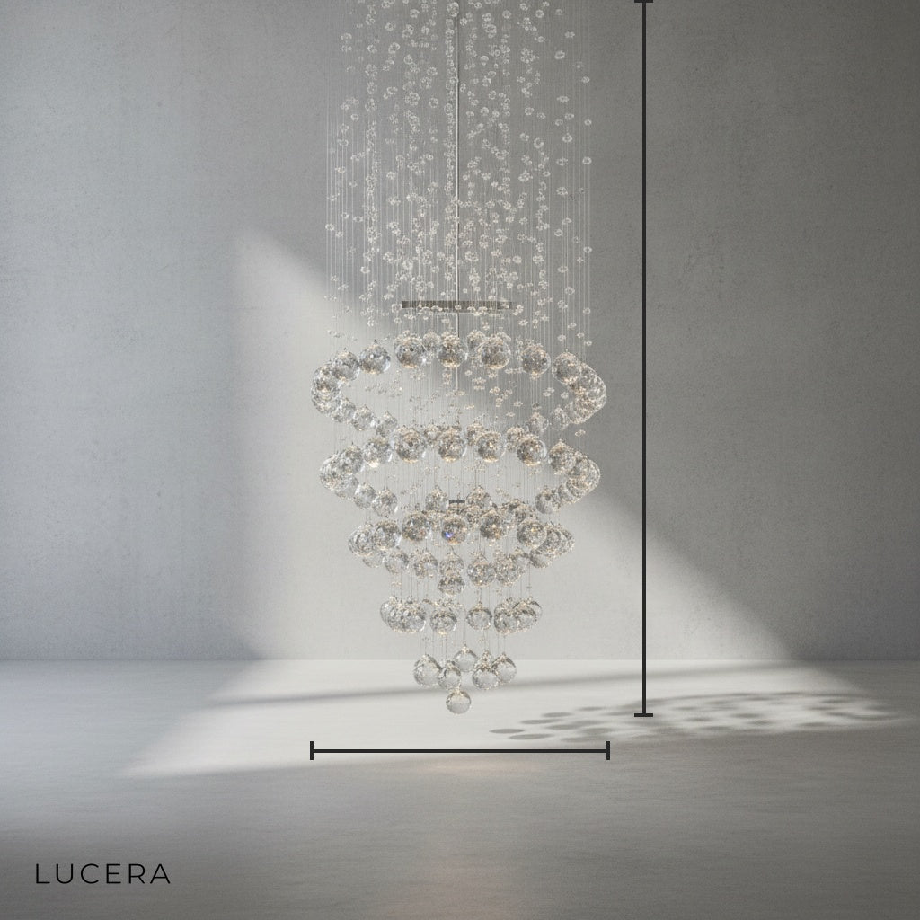 Dune Modern K9 Crystal LED Ceiling Light - Chandeliers | Lucera Lighting