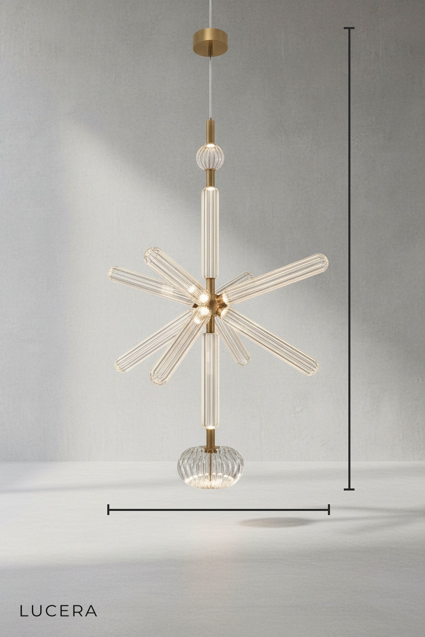 Zeal Glass Chandelier for Staircase - Chandeliers | Lucera Lighting