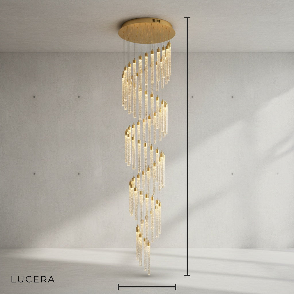 Chase Gold Crystal Pendant Light - Chandeliers | Lucera Lighting