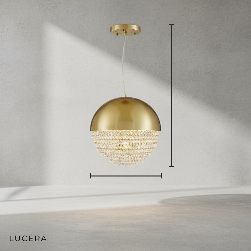 Wick Gold Crystal Ball Chandelier - Chandeliers | Lucera Lighting