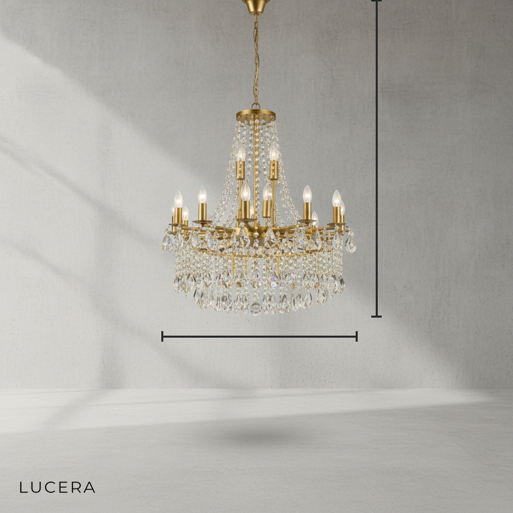 Beck Classical Large Crystal Candle Ceiling Chandelier - Chandeliers | Lucera Lighting