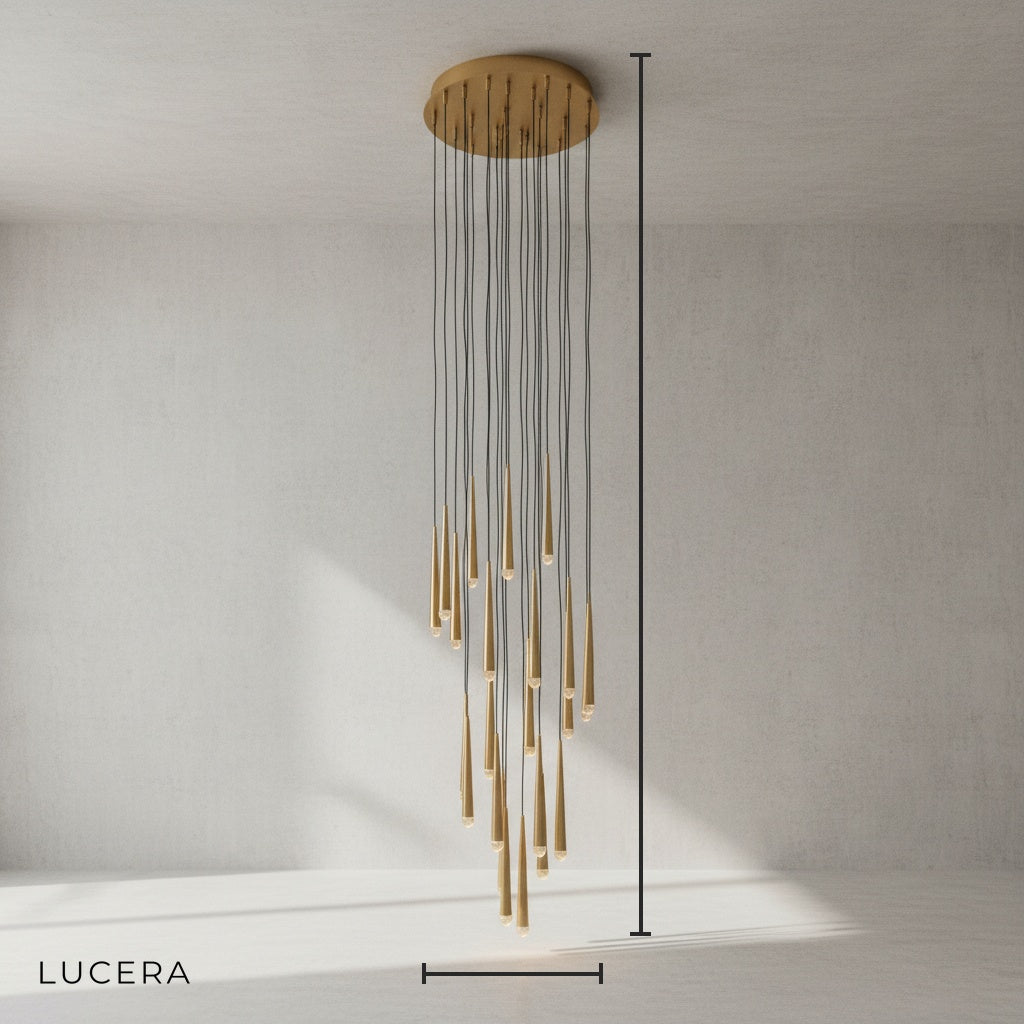 Coomb Minimalist Long Ceiling Chandelier - Chandeliers | Lucera Lighting