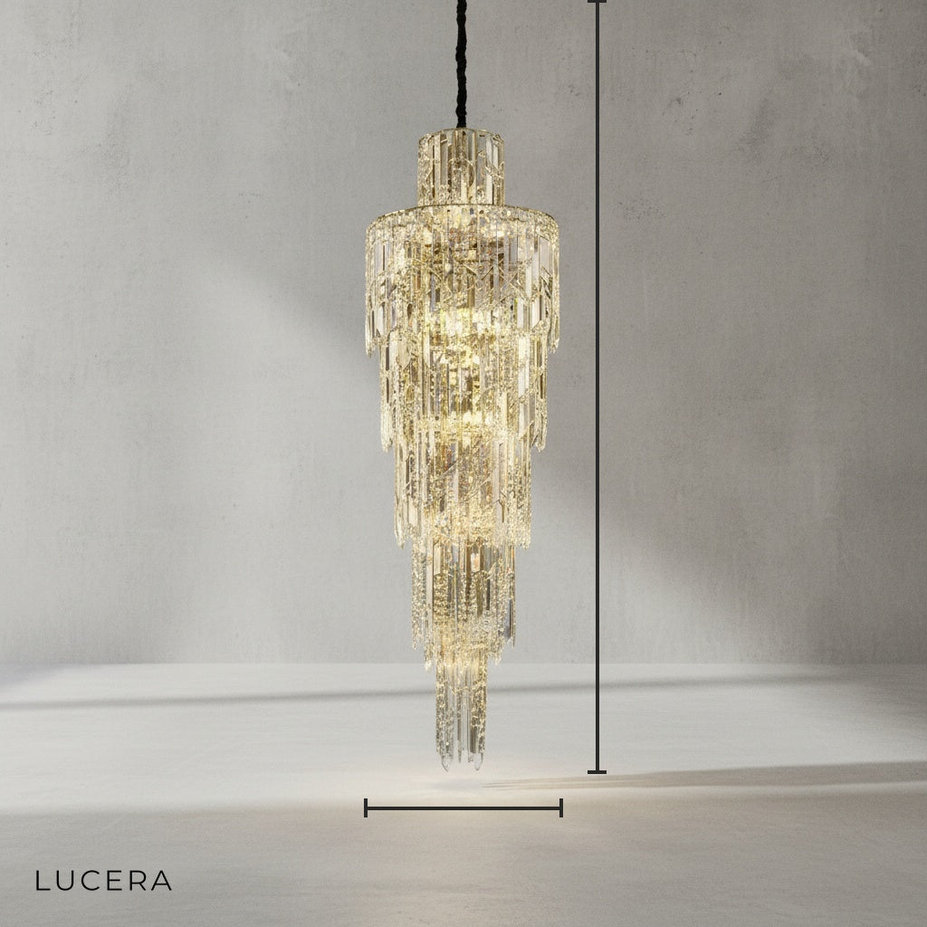 Cedar Spiral Crystal Pendant Chandelier - Chandeliers | Lucera Lighting