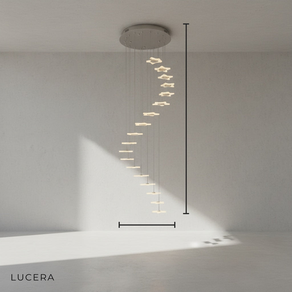 Rowan Star-Shaped Spiral Pendant Chandelier - Chandeliers | Lucera Lighting
