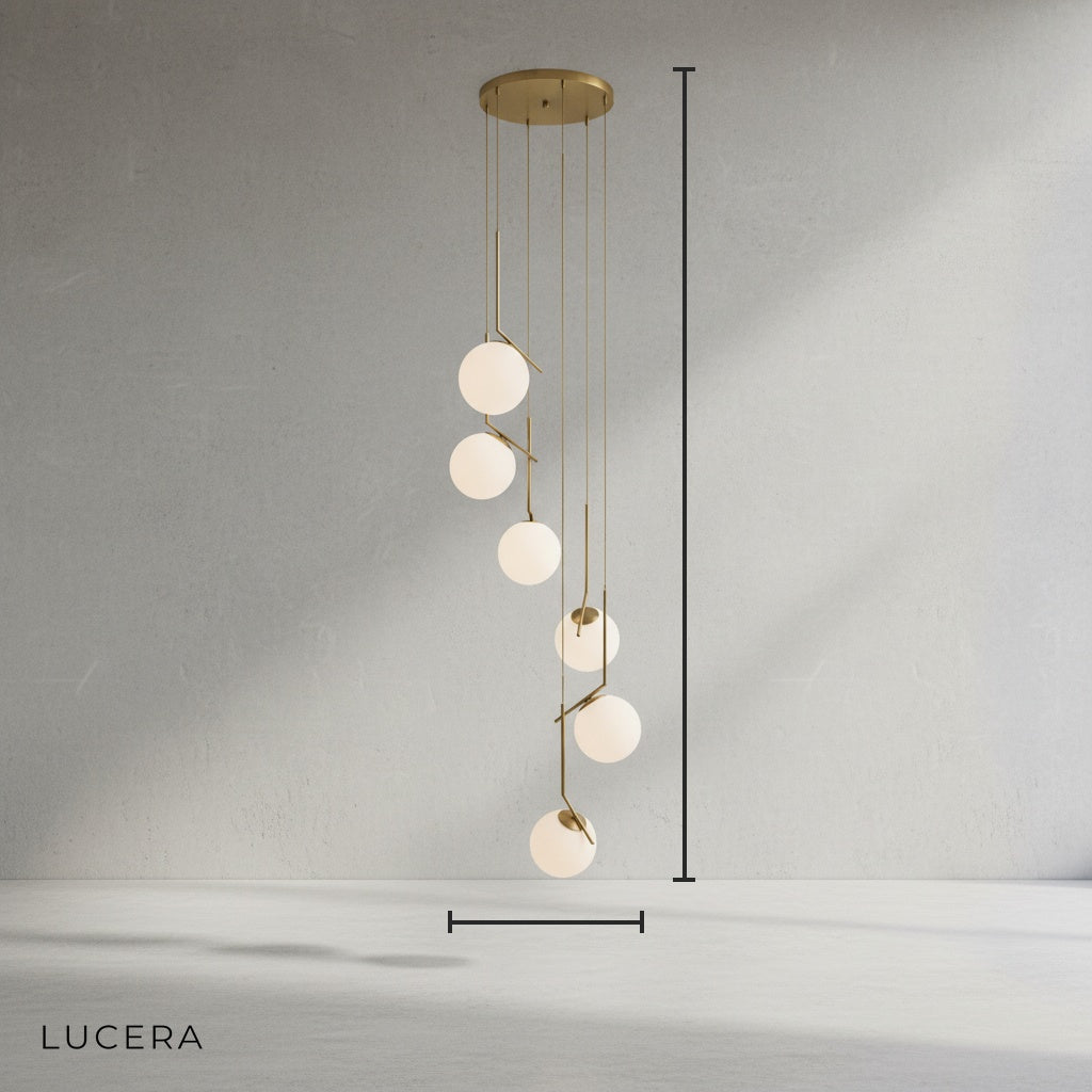 Aspen Duplex Spiral Pendant Chandelier - Pendant Lights | Lucera Lighting