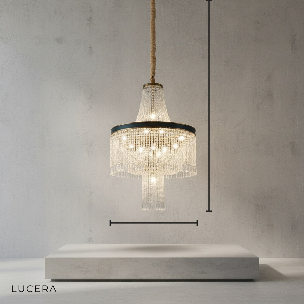 Juniper Large Spiral Crystal Chandelier for Staircase - Chandeliers | Lucera Lighting