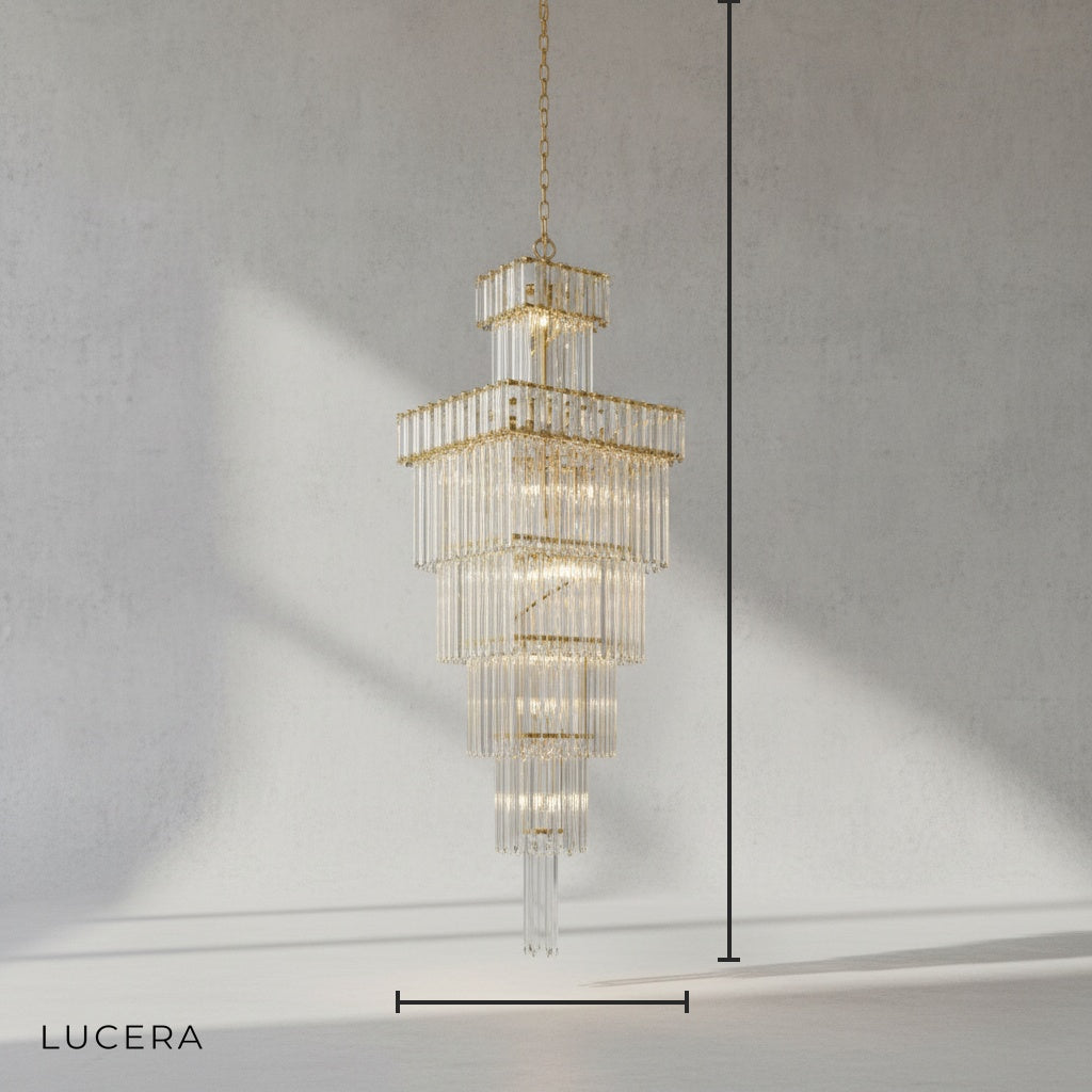 Sorrel Villa Crystal Staircase Chandelier - Chandeliers | Lucera Lighting