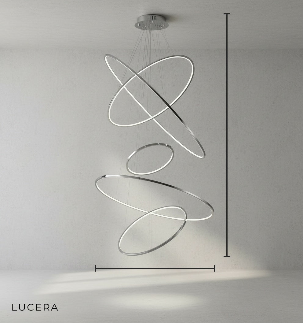 Gorse Large Ring Stainless Steel Light Fixture - Chandeliers | Lucera Lighting