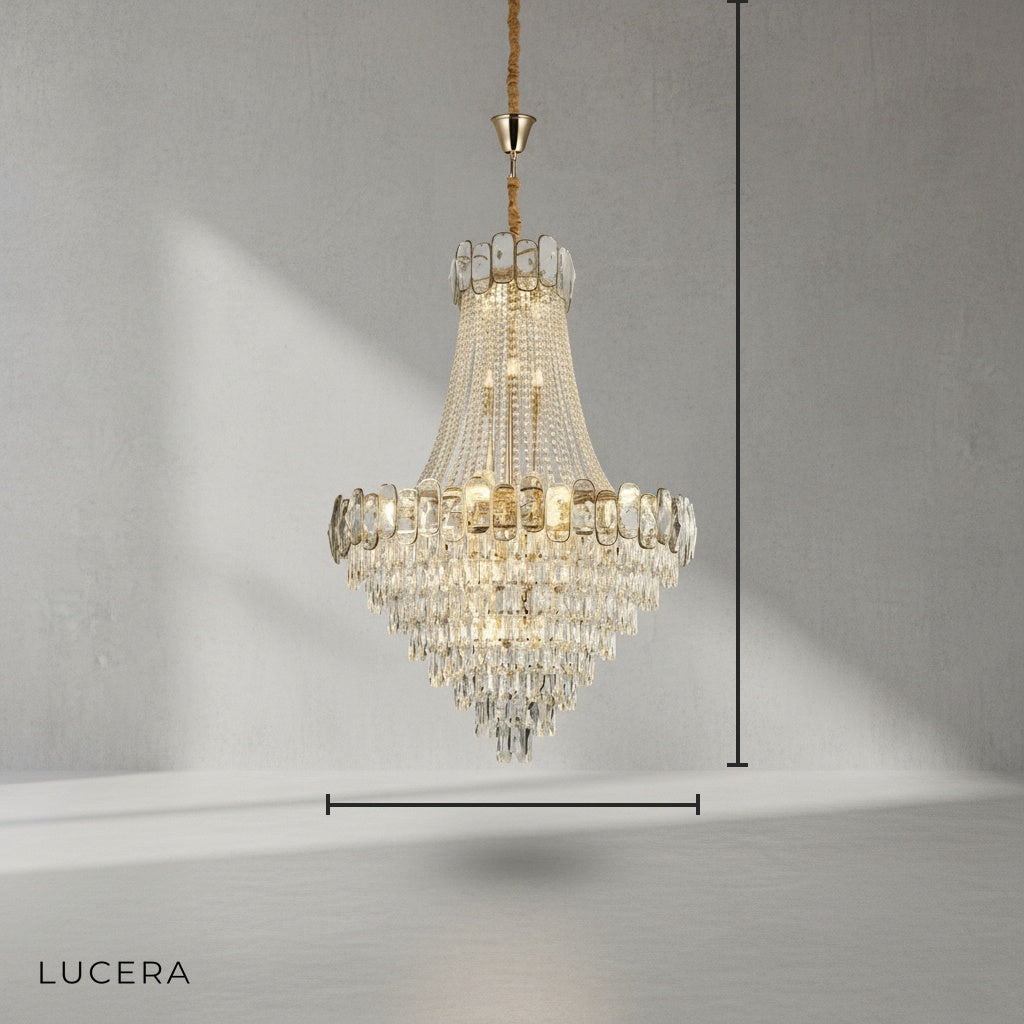 Yarrow Big Classic Crystal Chandelier - Chandeliers | Lucera Lighting