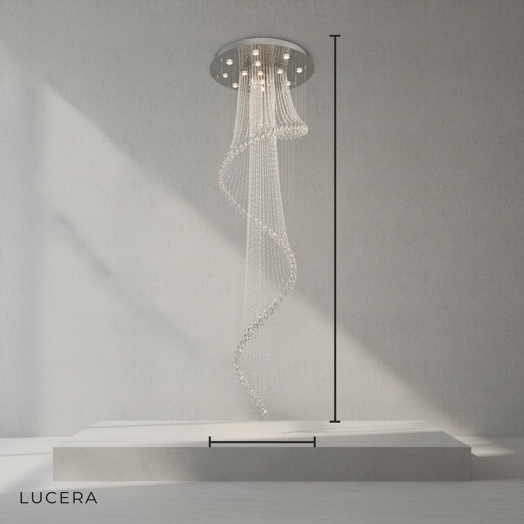 Hazel Spiral Crystal LED Chandelier - Chandeliers | Lucera Lighting