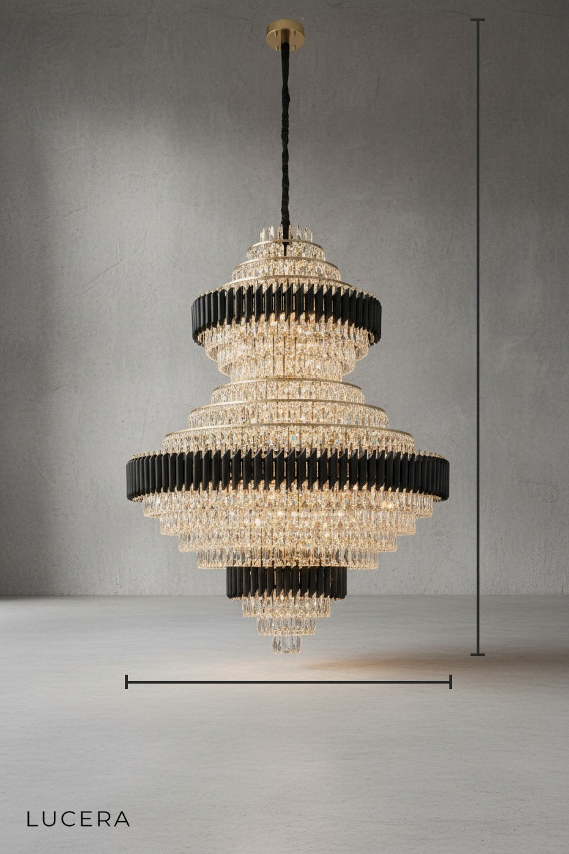 Hollyhock Grand Multi-level Crystal Chandelier - Chandeliers | Lucera Lighting