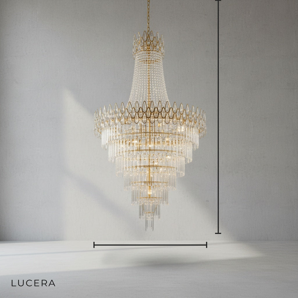 Lupin Gold Crystal Chandelier - Chandeliers | Lucera Lighting