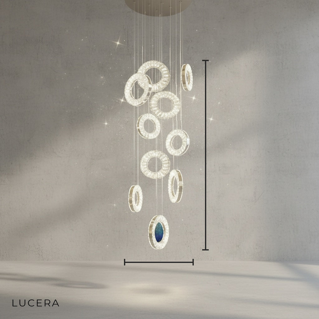 Snowdrop Crystal Pendant Light for Staircase - Chandeliers | Lucera Lighting