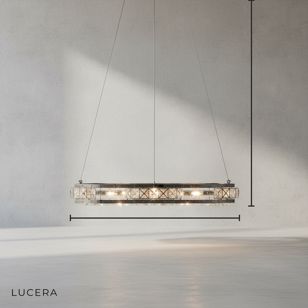 Bluebell Cascade Crystal Rings LED Chandelier - Pendant Lights | Lucera Lighting
