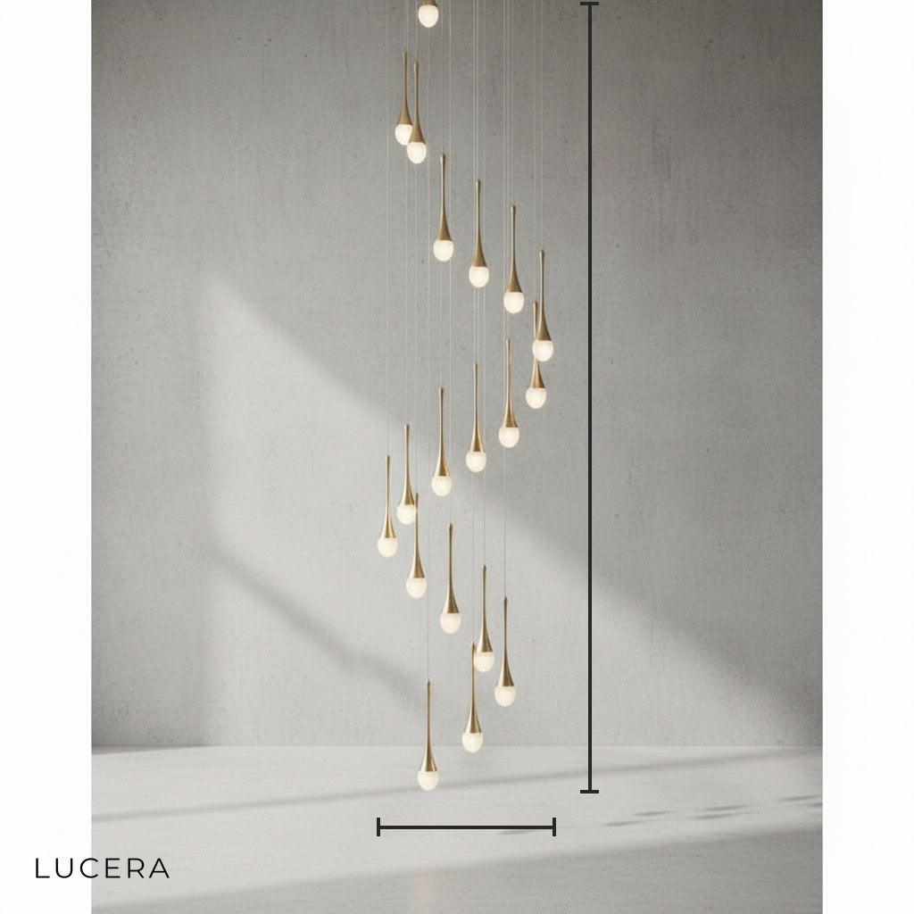 Speedwell Spiral Design Staircase Chandelier - Pendant Lights | Lucera Lighting