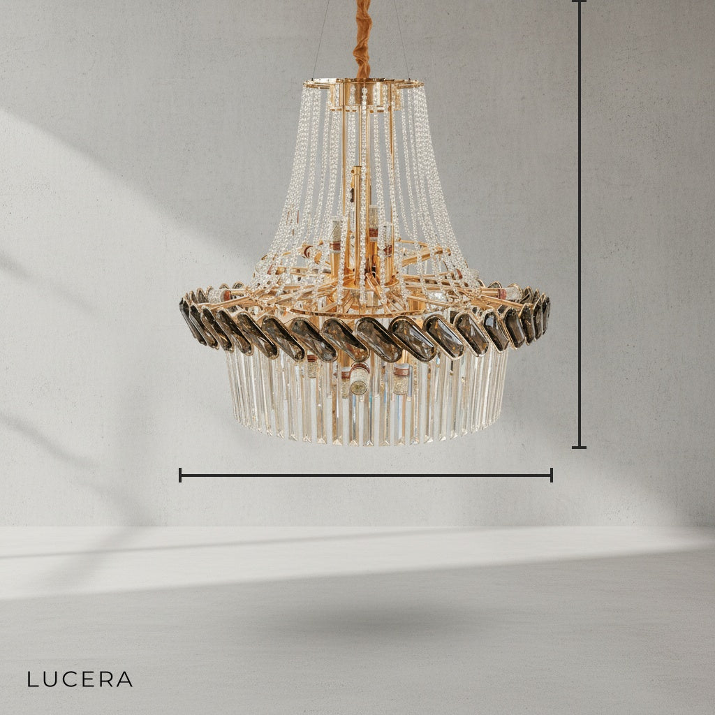 Amber Luxury Crystal Chandelier Opulent Elegance - Chandeliers | Lucera Lighting
