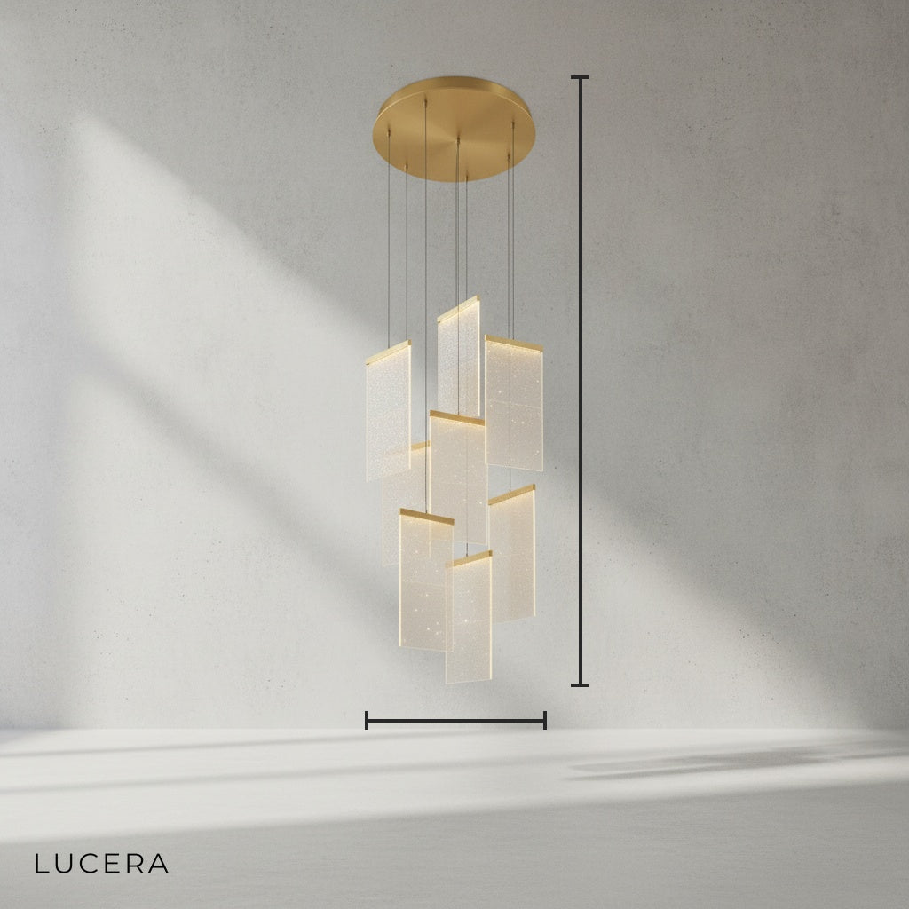 Onyx Gold Long Hanging Light Fixture - Chandeliers | Lucera Lighting