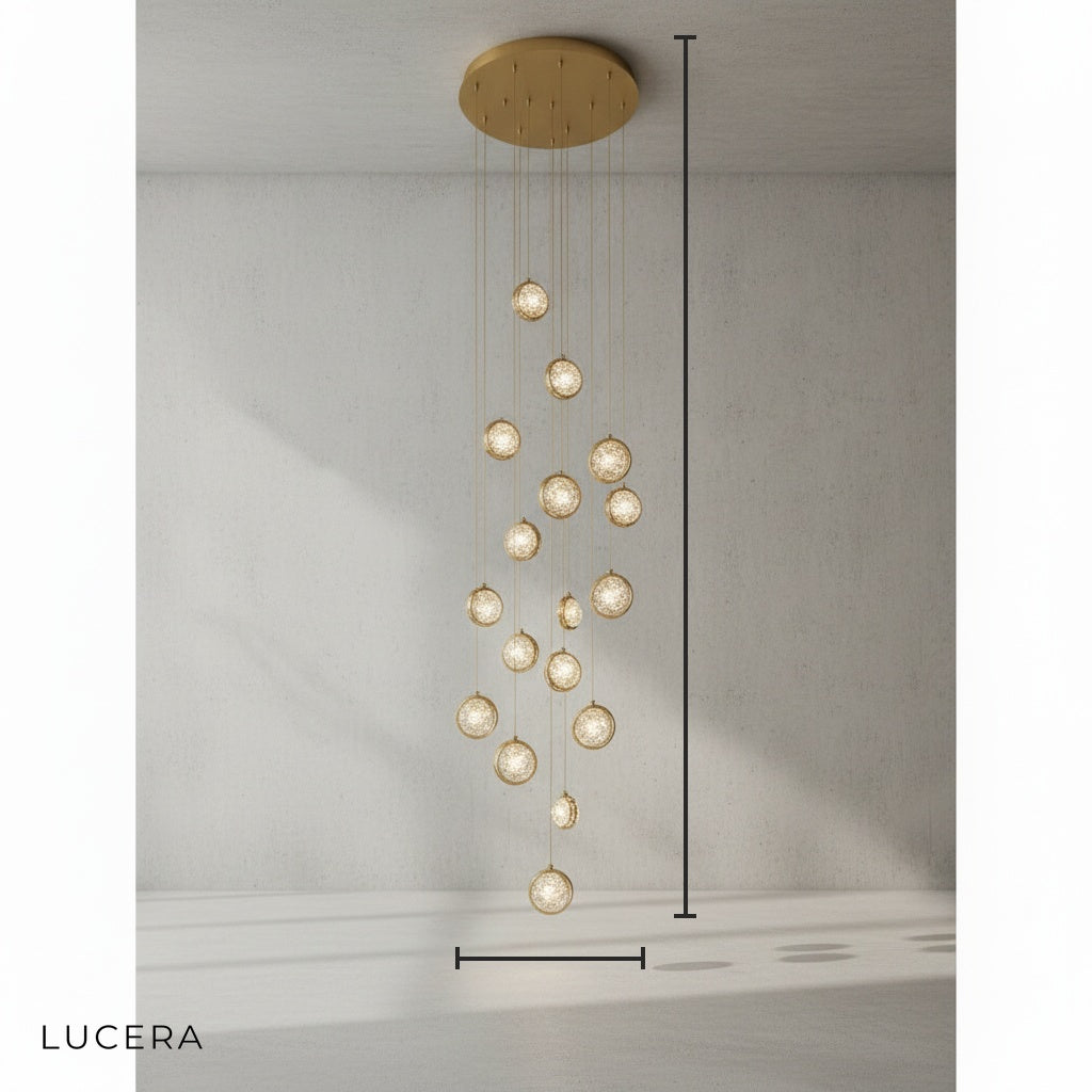 Topaz Staircase Crystal Chandelier - Pendant Lights | Lucera Lighting