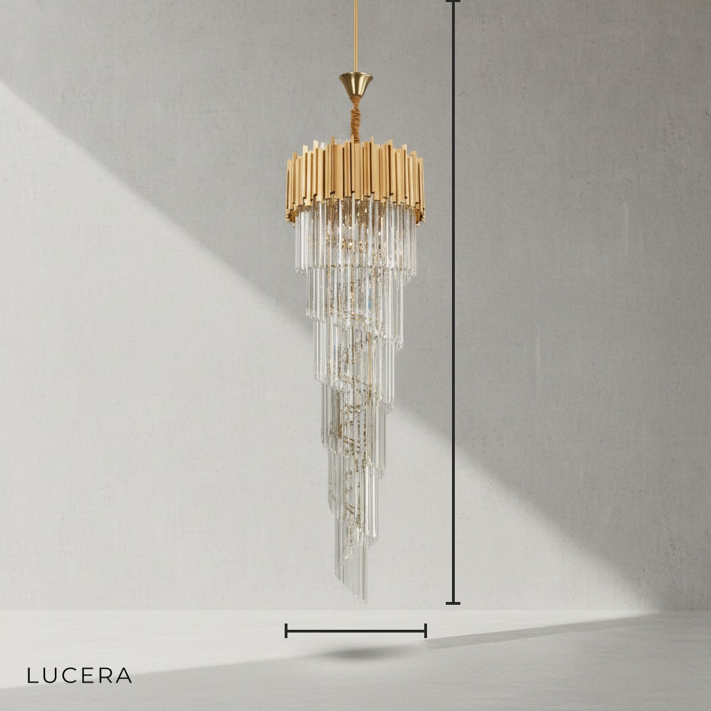 Garnet Grand Gold Crystal Chandelier - Chandeliers | Lucera Lighting