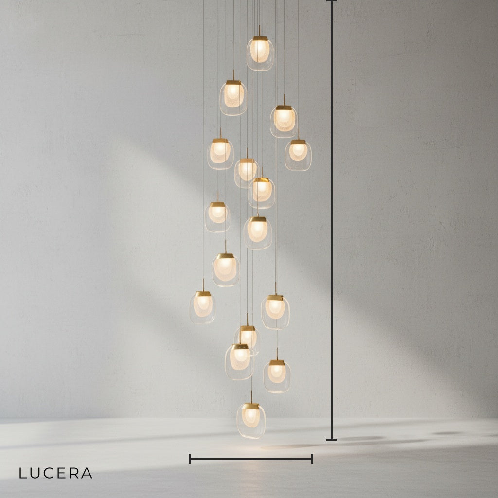 Obsidian Staircase Crystal Chandelier - Pendant Lights | Lucera Lighting