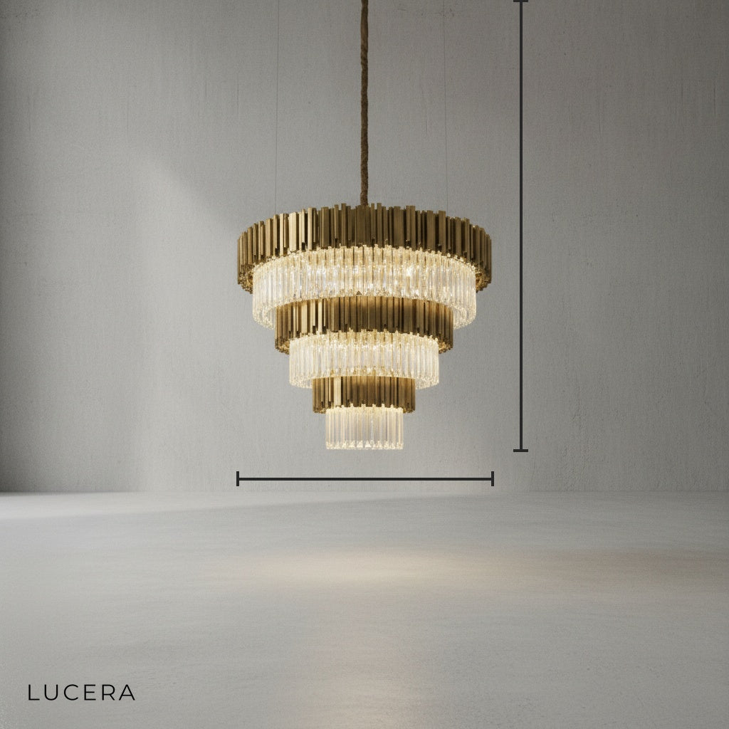Granite Empire Gold Crystal Chandelier - Chandeliers | Lucera Lighting