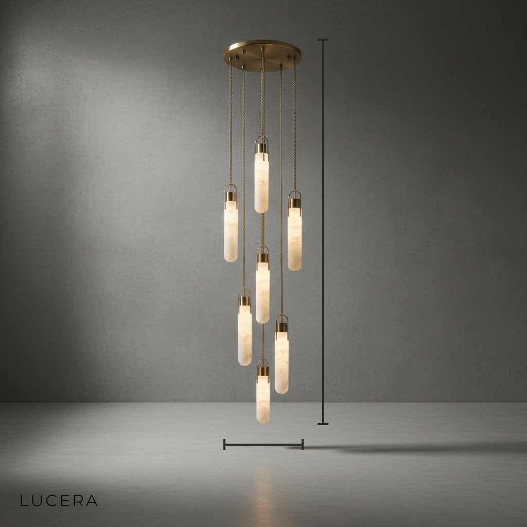 Gneiss Noctis Alabaster Staircase Pendant Chandelier - Pendant Lights | Lucera Lighting