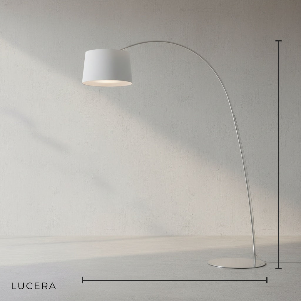 Gabbro Designer Arc Floor Lamp - Modern Minimalist Aluminum - Lamps | Lucera Lighting