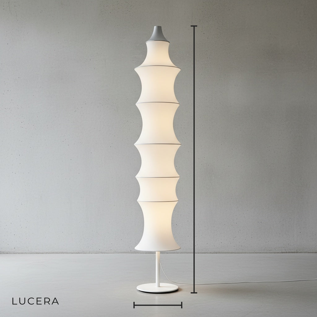 Aquamarine White Silk Modern Floor Lamp - Lamps | Lucera Lighting