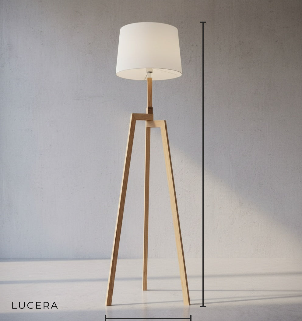 Spinel Modern Solid Wood Floor Lamp With Cloth Lampshade - Lamps | Lucera Lighting
