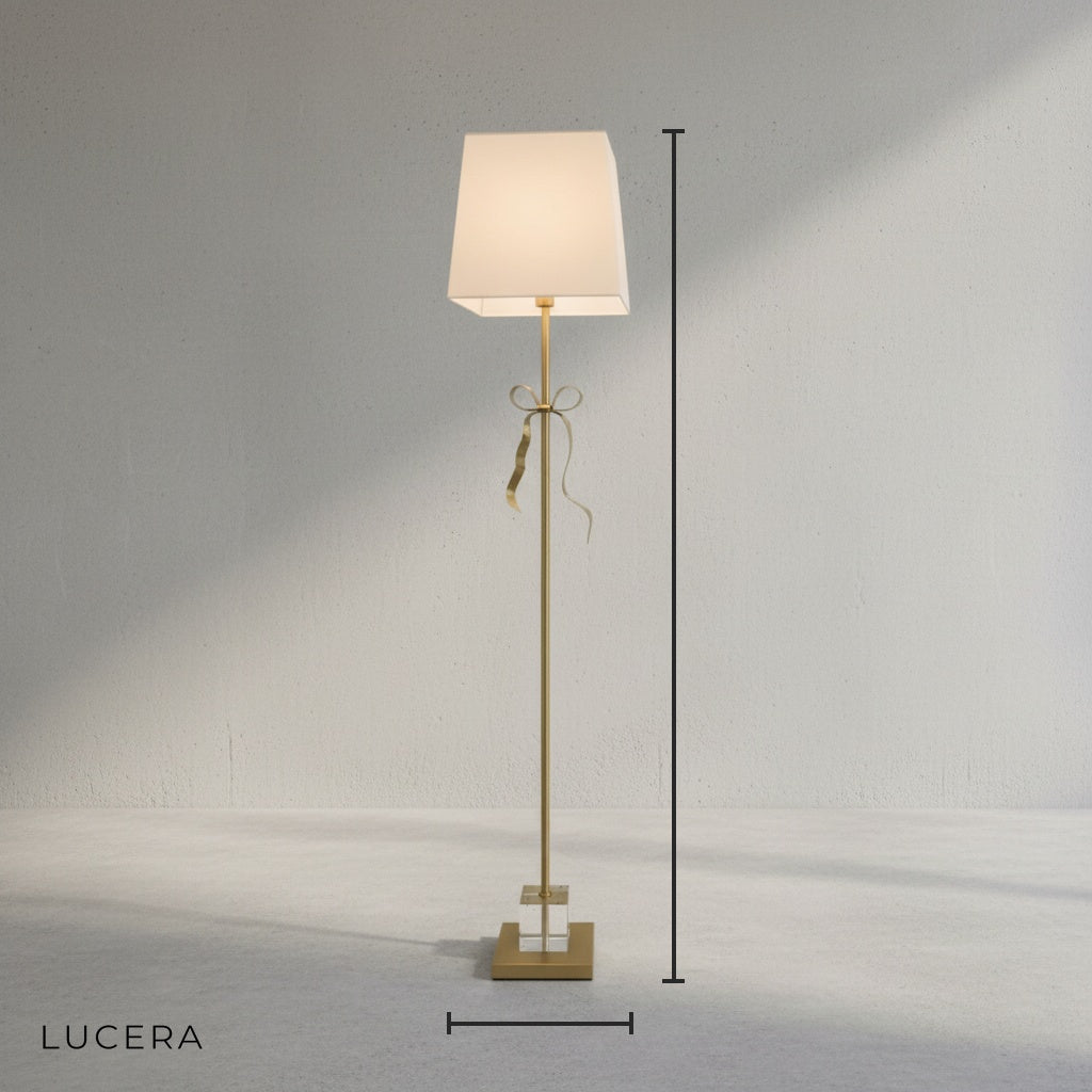 Zircon Retro LED Copper Floor Light with Bow - Lamps | Lucera Lighting