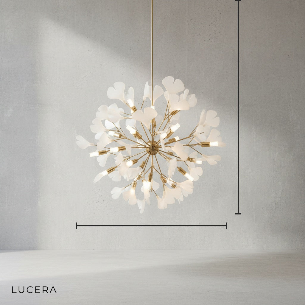 Beryl Ginkgo Leaves LED Floor Lamp - Chandeliers | Lucera Lighting