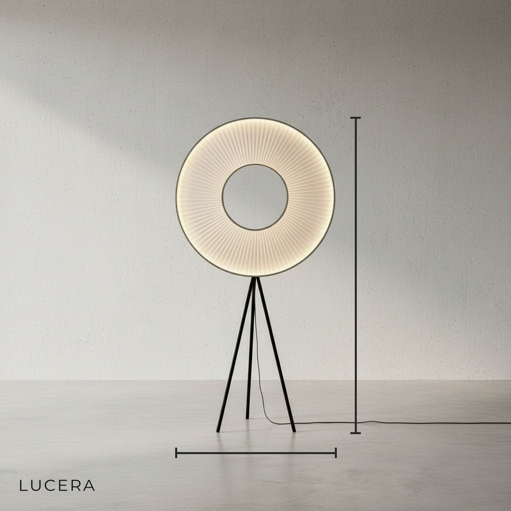 Kunzite Minimalistic LED Lamp With Fabric Pleats - Lamps | Lucera Lighting