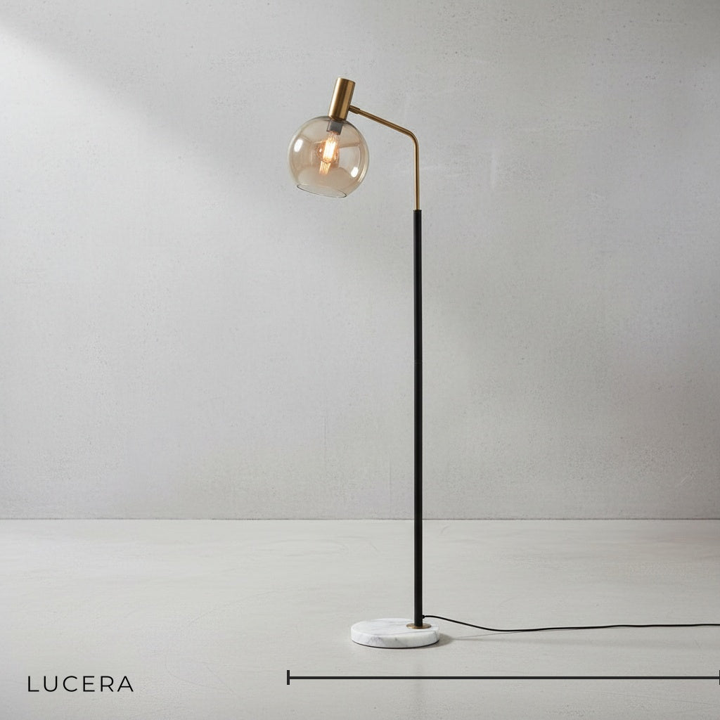 Cerise Gold Glass Luxury Floor Lamp - Lamps | Lucera Lighting