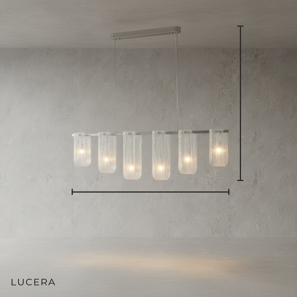 Fuchsia Liora Glass Linear Pendant Light - Pendant Lights | Lucera Lighting