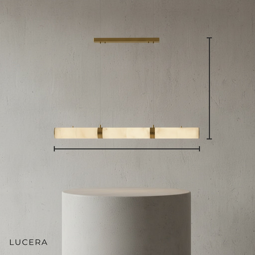 Mauve Linear Alabaster Tube Pendant Light - Pendant Lights | Lucera Lighting