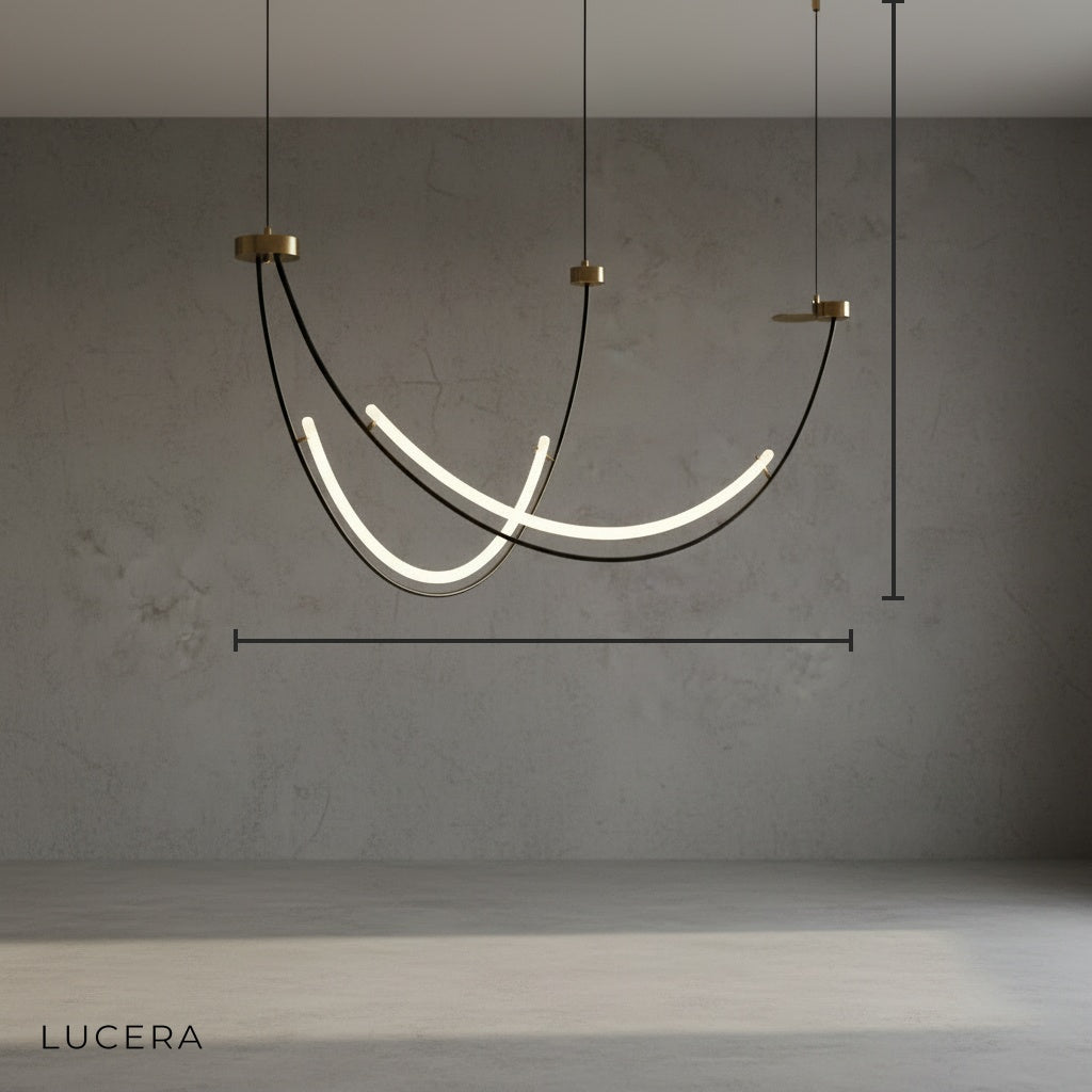 Sienna Ondara Curved LED Wave Chandelier - Pendant Lights | Lucera Lighting