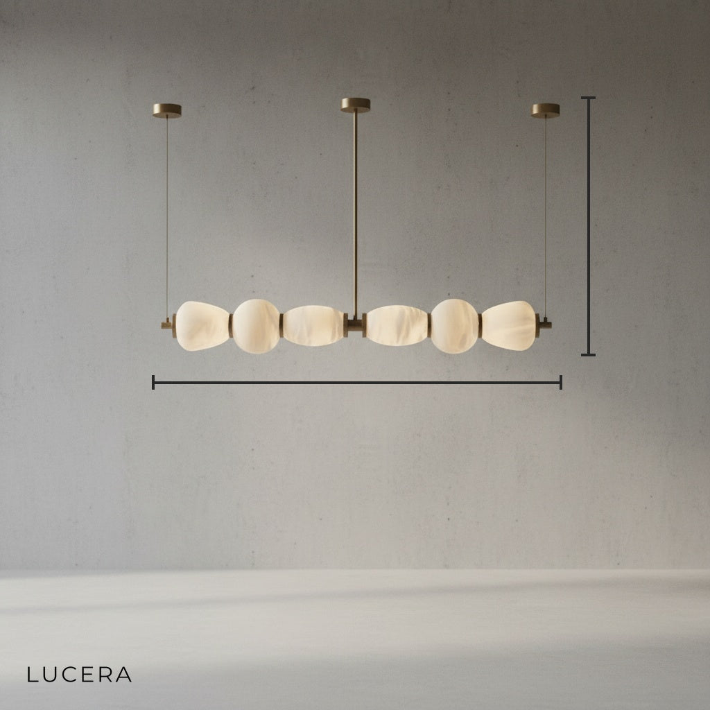 Ochre Modern Marble Linear Chandelier - Pendant Lights | Lucera Lighting