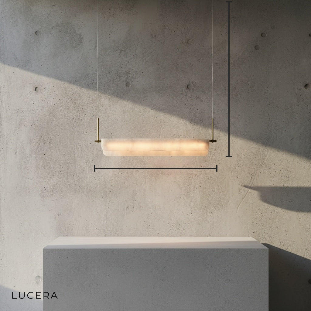 Viridian Marble & Brass Linear Pendant Light - Pendant Lights | Lucera Lighting