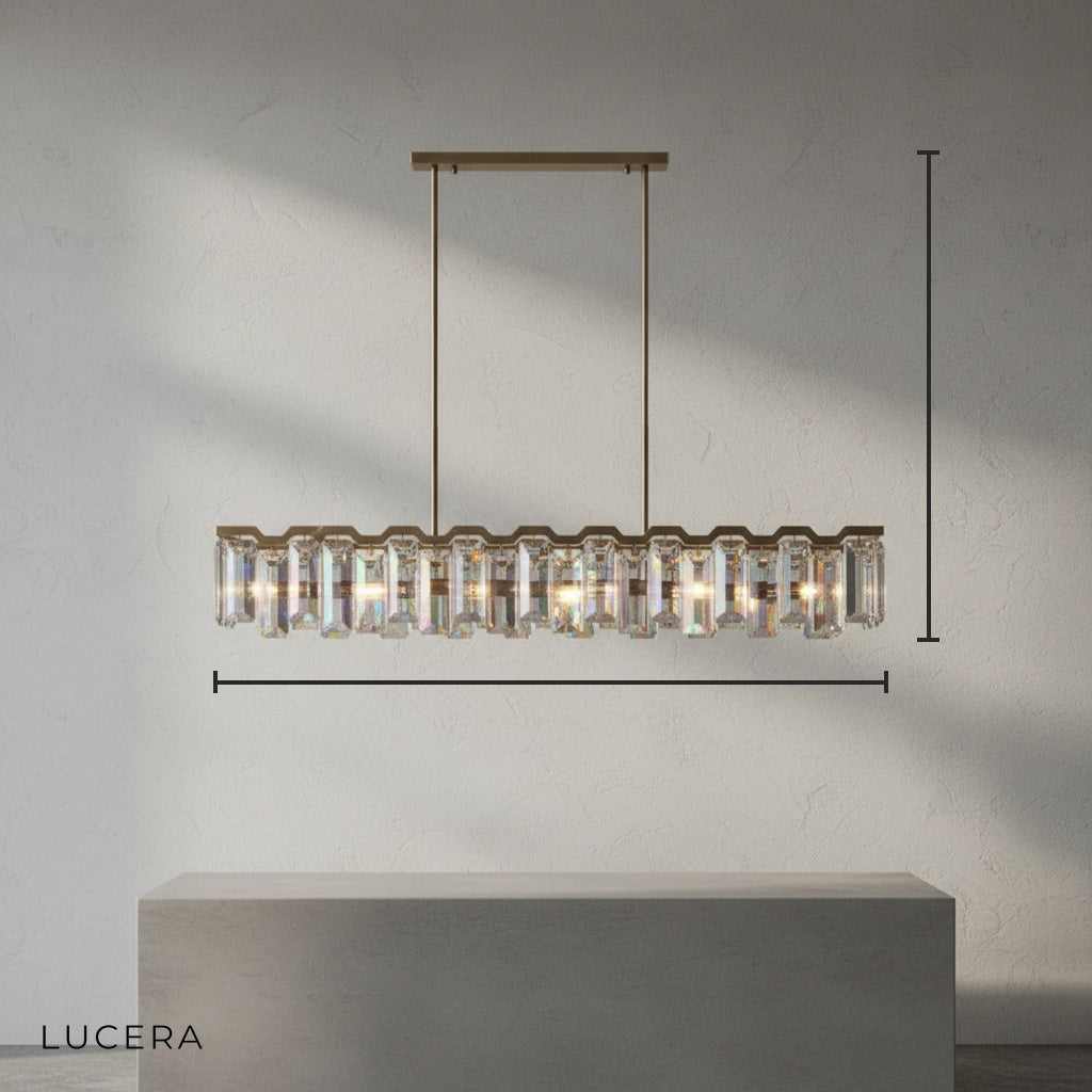 Amaranth Colorful Crystal Linear Chandelier - Chandeliers | Lucera Lighting