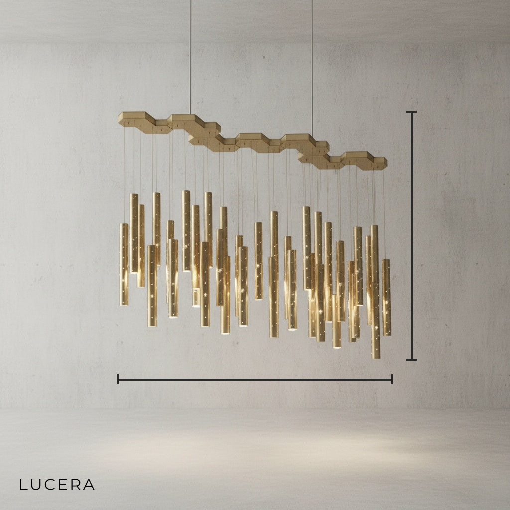 Carmine Magic Star Shining Tubes Pendant Chandelier - Chandeliers | Lucera Lighting