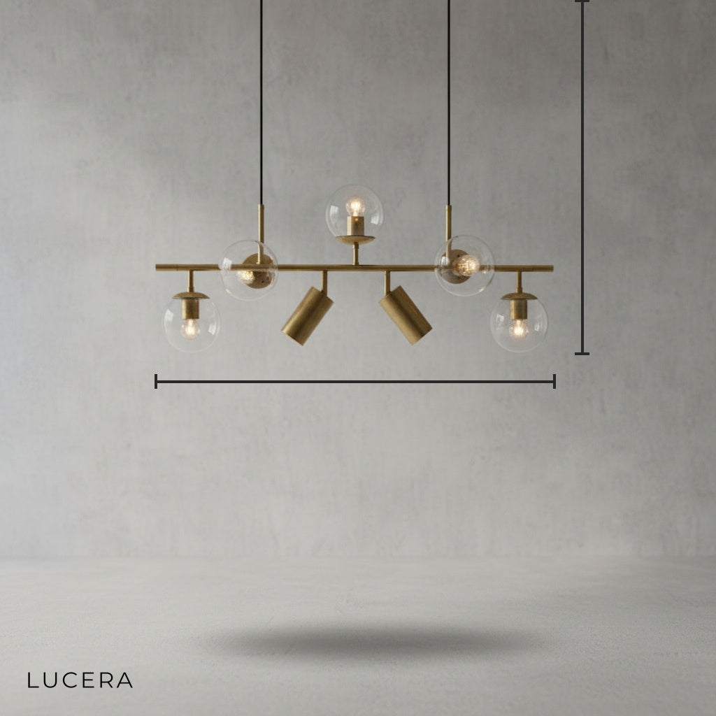 Citrine Modern Pendant Chandelier with Glass Balls - Pendant Lights | Lucera Lighting
