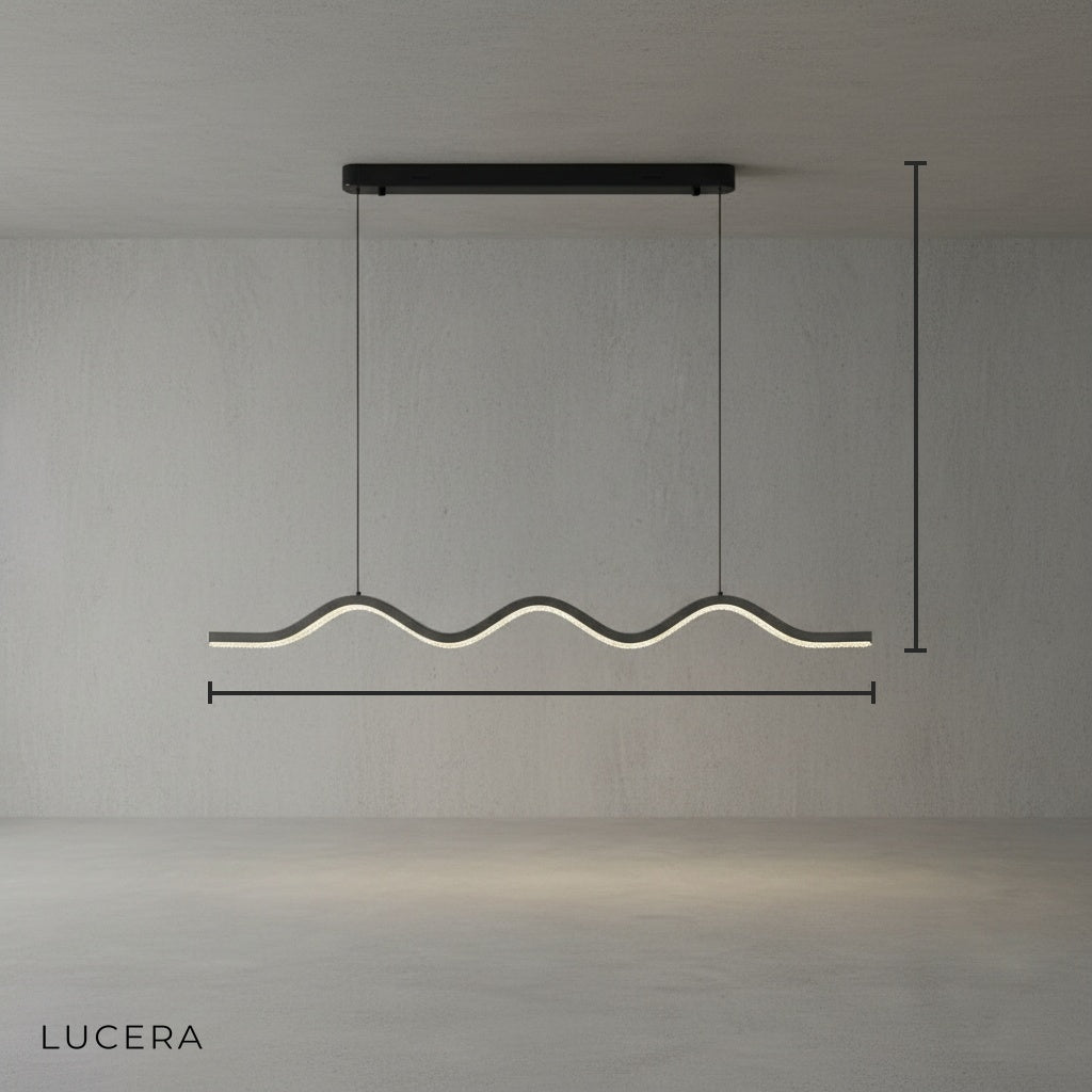 Cordovan Wave Pearl Black Pendant Chandelier - Pendant Lights | Lucera Lighting