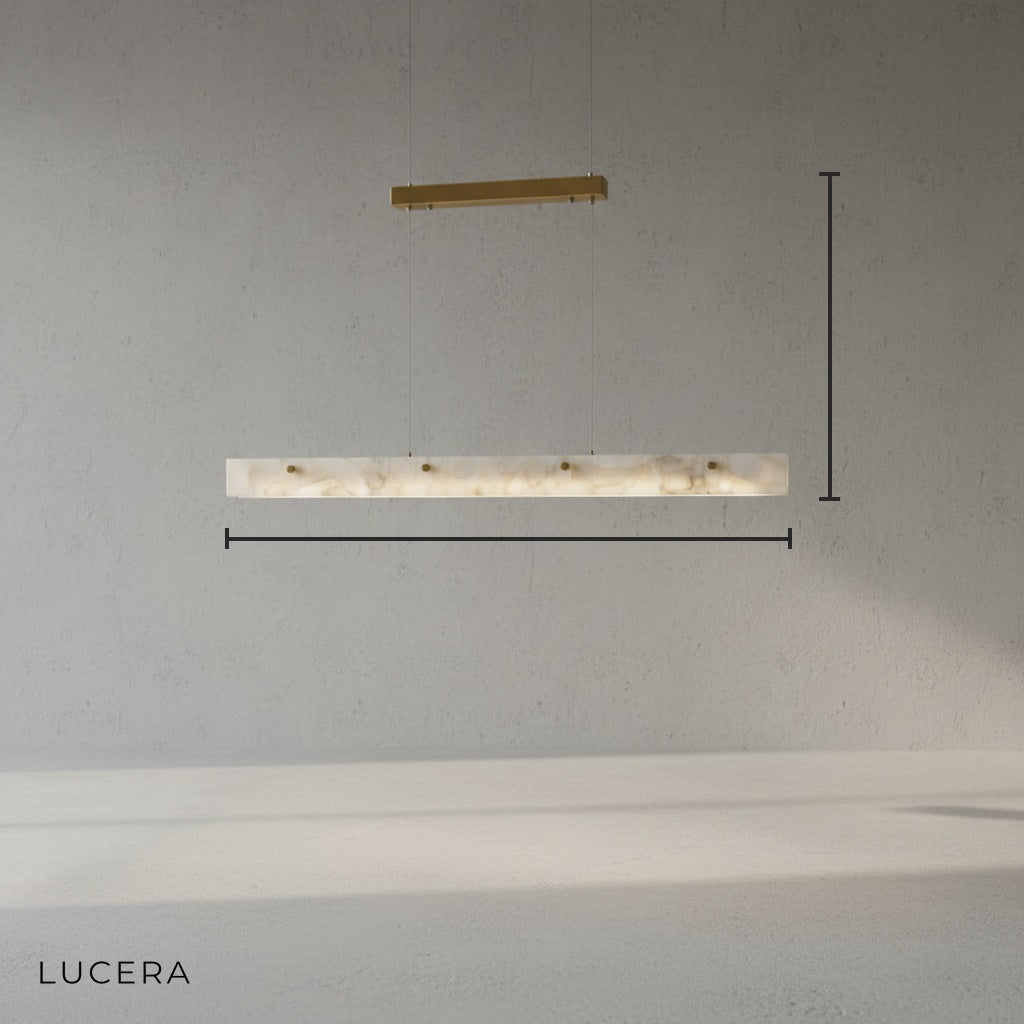 Incarnadine Lux Modern Marble Rectangle Chandelier - Pendant Lights | Lucera Lighting